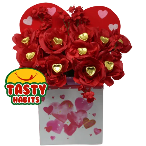 Chocolate Hearts Flower Box for Valentine